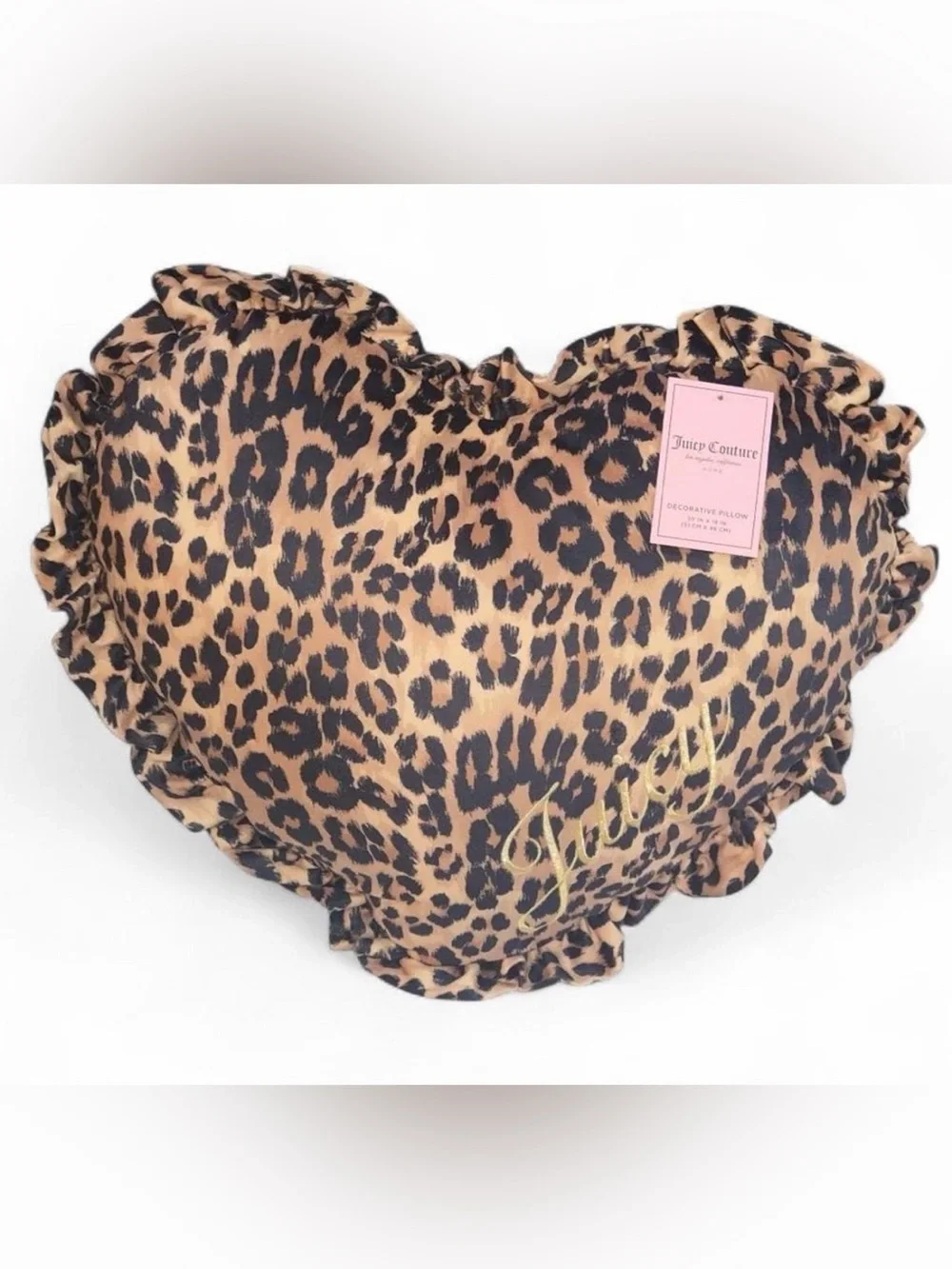 Juicy Couture Leopard Heart Shaped Pillow